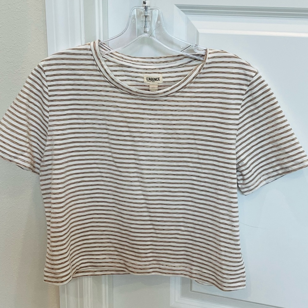 L’Agence Donna Stripe Cropped Tee - Picture 13 of 13